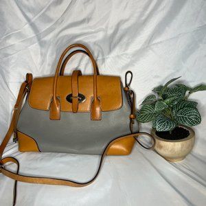 Dooney and Bourke 1975 Leather Classic Duck Satchel With Red Interior